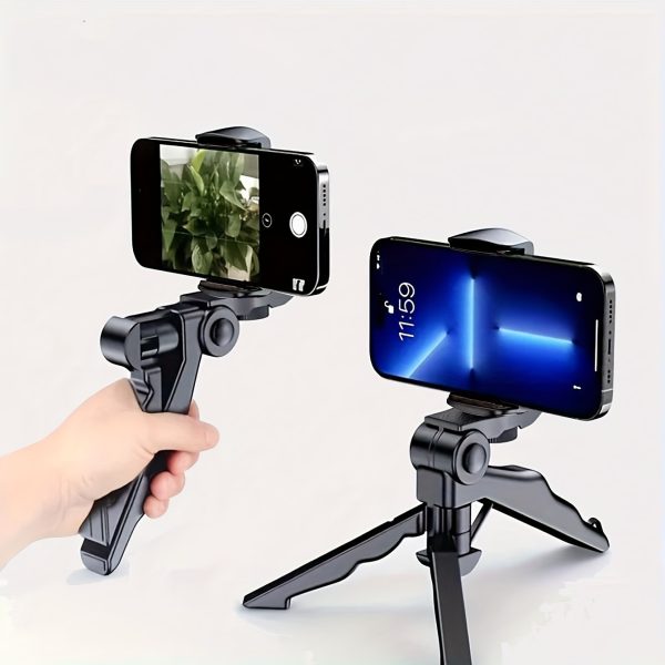 360° Rotatable Anti-Shake Phone Tripod Mount, Portable Thickened Plastic Smartphone Holder with Adjustable Clamp, Universal Tripod Stand for Mobile Phone Live Streaming and Photography