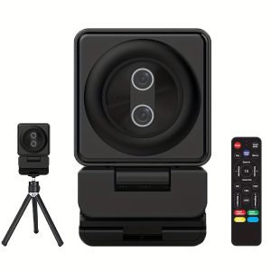 4K Dual Camera USB Webcam with Remote Control, 20x Zoom, Microphone, White Balance, Auto Focus, Exposure Control for PC/Laptop Video Conferencing