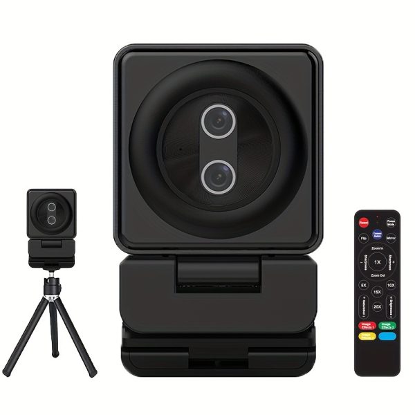 4K Dual Camera USB Webcam with Remote Control, 20x Zoom, Microphone, White Balance, Auto Focus, Exposure Control for PC/Laptop Video Conferencing