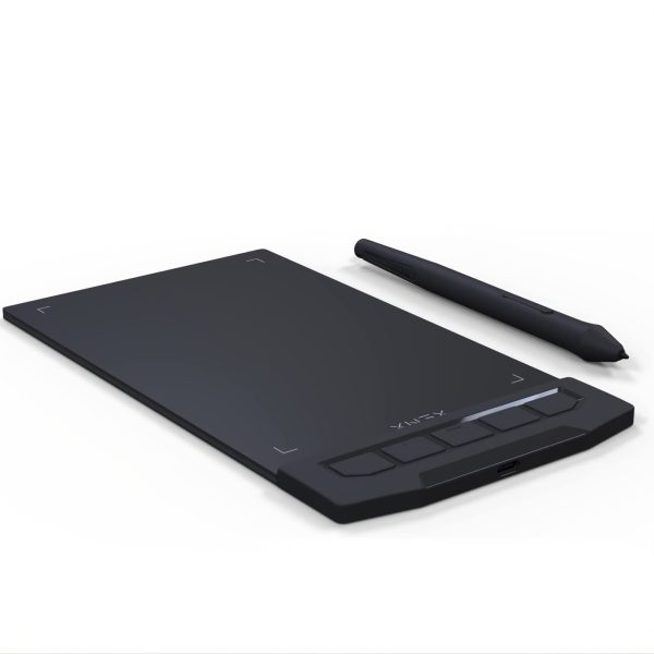1pc XENX Drawing Tablet, ABS Material, 8192 Pressure Levels, 5080 LPI Pen Resolution, 266 PPS Reporting Rate, 2 Programmable Buttons, No Battery, Compatible with Mobile & Computer, Portable Design for Digital Art, Animation, Industrial Design, and Handwritten Enthusiasts