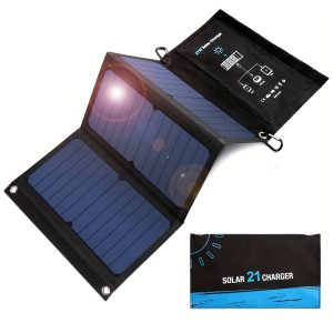 1 Pack, 21W Solar Folding Charging Board, Outdoor Portable Energy Storage Power Supply Charging Solar Panel Photovoltaic Folding Bag