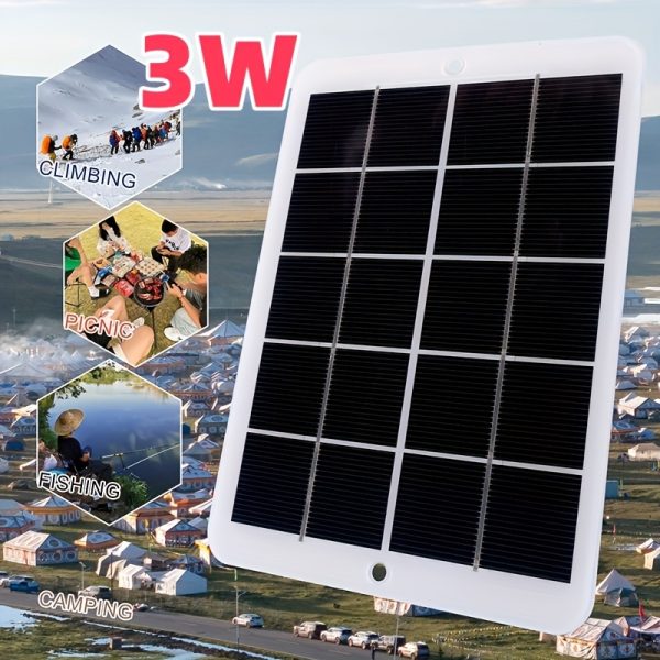 Portable Solar Panel Charger 3W, Magnetic Material, 5V USB Output, Removable, for Camping, Hiking, Outdoor Activities, No Battery, Solar Powered