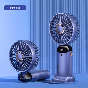 1pc USB Rechargeable Portable Fan with LED Display, 5 Speeds, 90° Foldable, Handheld Personal Mini Fan for Desk, Office, Bedroom, Outdoor Travel, Camping, Back to School Supplies, Travel Fan|Foldable Fan|Intelligent Digital Display