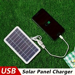 1pc Portable Solar Charger with USB Output for Outdoor Use,, Suitable for Travel and Camping, Mobile Phone Charging, Flashlight, Fan