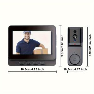 Video Doorbell Camera with 480P Video and Display Screen - USB Rechargeable,Equipped with Night Vision, Touch, Two-Way Voice and Other Functions,for safeguard the safety of the family