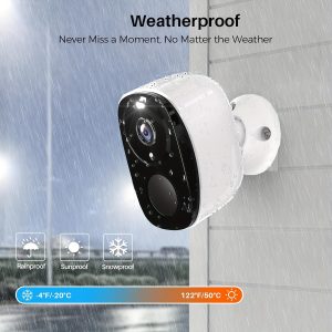 Outdoor Wireless Security Camera, 3MP 1296P Resolution, 5000mAh Battery Powered CCTV Camera for Home Security, Cloud/SD(up to 256G), 3 days of free cloud storage, AI Motion Detection, Spotlight, Color Night Vision, WiFi, Two-Way Audio AI Motion Detection Surveillance Indoor Home Camera