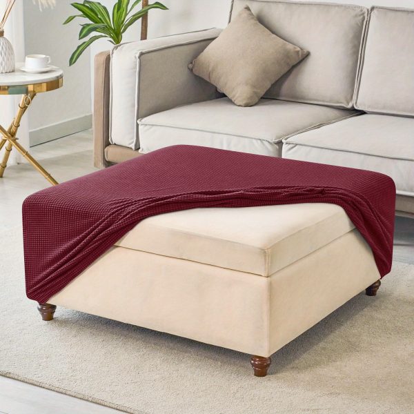1/3/5pcs, Rectangular Elastic Knitted Jacquard Square Footstool Cover, Soft Square Footstool Cover, Sofa Cover, Thick Storage Footstool Cover, Suitable for Living Room, Hotel, Bedroom Lights