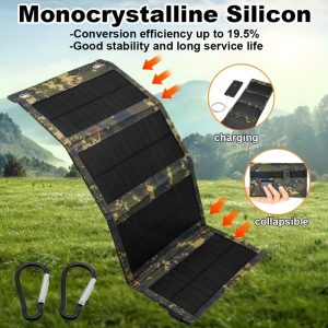 Sunant 10W Portable Folding Solar Charger Panel, 4-in-1 Compact Design, 5V High-Efficiency Durable Solar Power Bank for Camping, Travel, Fishing, Charges Phones, Laptops, Fans, Power Banks - Insulated Material, Solar Charging, No Battery