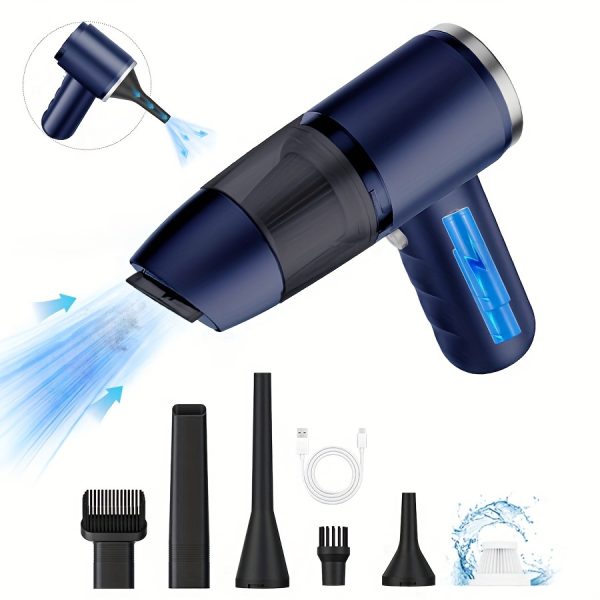 Versatile Cordless Vacuum Cleaner with Blow Feature - Perfect for Home, Car, Pet Hair & Travel | High-Power, USB Rechargeable with Complete Accessory Kit