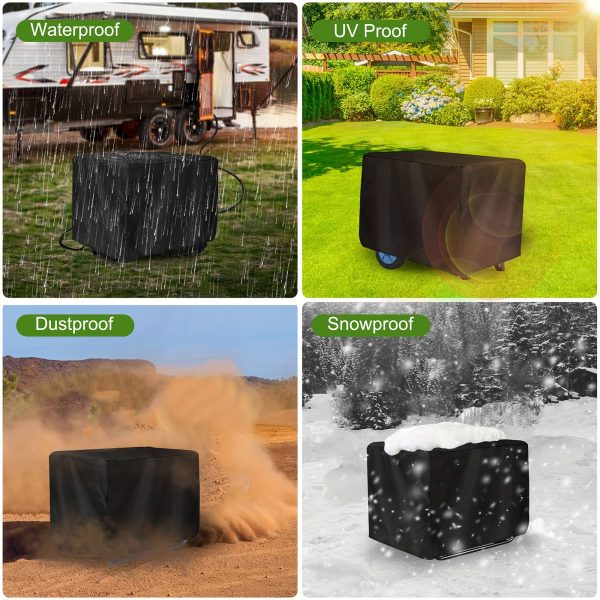 Heavy-Duty Generator Cover, Waterproof & UV Protected - Fits 5000-10000 Watt Portable Generators, Breathable & Easy to Install, Shields from Rain, Snow, Dust - Ideal for Outdoor Use