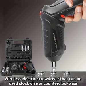 Multifunctional Cordless Electric Screwdriver Kit with Rechargeable 18650 Lithium Battery, ABS Material, Interchangeable Bits & Accessories Included - Compact, Portable & Powerful Wireless Screwdriver Set