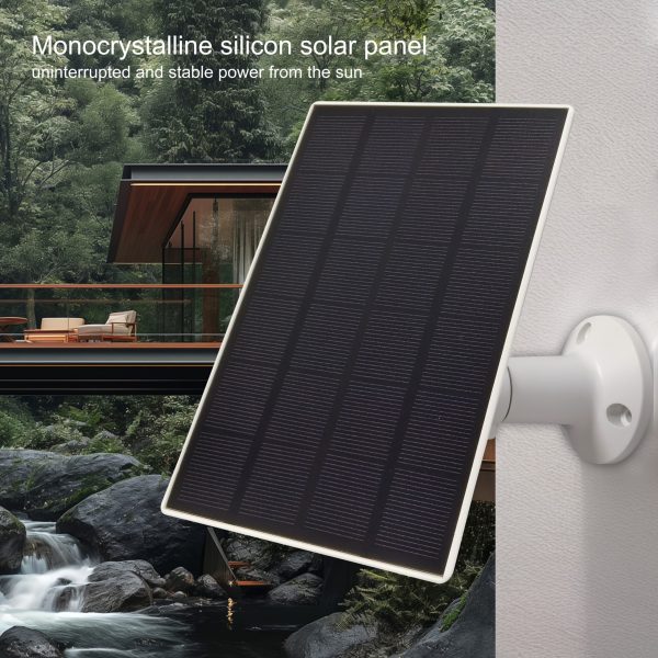 Solar Panels for Low Voltage Security Cameras Compatible with Micro USB & USB-CEasy to Install Solar Charger for Doorbells, Lights & Monitoring Equipment360° Rotation for Optimum Sunlight Exposure