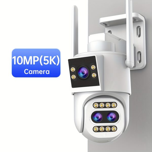 JOOAN Full HD WiFi IP Security Camera with 3-Lens PTZ, 10x Optical Zoom, Wireless App Control, Color Night Vision, Two-Way Audio, Motion Detection & Auto Tracking, Sound Alerts for Home Safety, Remote Monitoring | Smart Security Device | Durable White Casing, JOAN