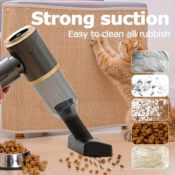 1pc Multi-Functional Handheld Vacuum Cleaner with Strong Suction, USB Charging, 0-200W Power, 0.2-0.3L Dust Cup, 1500mAh Rechargeable Battery, 60dB Quiet Operation, ABS Resin, Includes Accessory Kit for Home and Pet Hair Cleaning