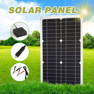 Portable Flexible Solar Panel with Dual USB Ports, 18V - Waterproof Outdoor Charger for Camping, Hiking & Emergency Power - Ideal for Chicken Coops, Doghouses & Ventilation