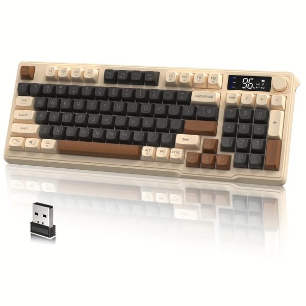 LexonElec M96 Wireless Gaming Keyboard - Ergonomic Mechanical Touch, Wireless/2.4G Connectivity, RGB LED Backlit, PBT Keycaps, 2000mAh Rechargeable Battery, 94-Key Layout for Windows & Mac