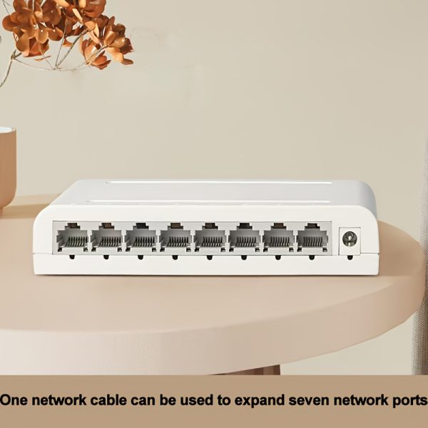8-Port Gigabit Ethernet Switch, USB Powered, Compatible with Smartthings, 10/100/1000Mbps, Plug and Play, Compact, with Network Adapter, for Home and Office Network