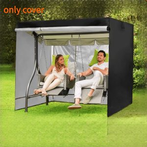 Waterproof Outdoor Swing Cover - Durable Polyester, Zip Closure, Black - Protects Garden Rocking Chairs from Rain & Dust, 220x125x170cm