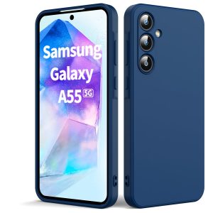for SamSung for Galaxy A55 5G Phone Case, TPU Ultra-thin Anti-fall and Anti-scratch Phone Case, Straight Edge Matte Phone Case - Solid Color - Black/Ink Green/Blue/Pink
