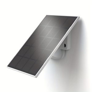 6W Solar Panel Charger with USB-C for Doorbells & Ring Cameras, Adjustable Wall Mount Bracket, 5V Solar Powered Charging, White Frame with Black Solar Cells, Weatherproof Design, Outdoor Power Supply|Sleek Solar Panel|Durable Solar Panel