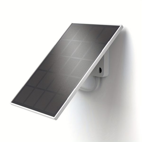 6W Solar Panel Charger with USB-C for Doorbells & Ring Cameras, Adjustable Wall Mount Bracket, 5V Solar Powered Charging, White Frame with Black Solar Cells, Weatherproof Design, Outdoor Power Supply|Sleek Solar Panel|Durable Solar Panel