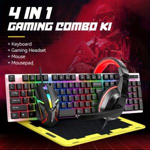 Keyboard, mouse, headset, mouse pad, e-sports game, office business four-in-one set