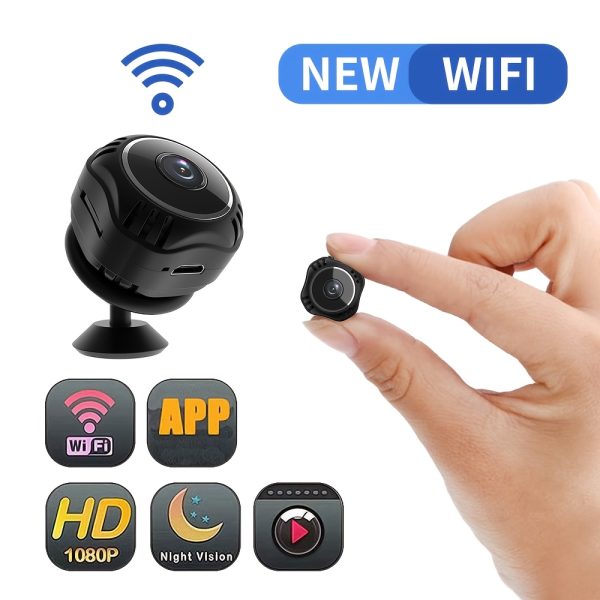 1pc Mini Security Camera, Portable Nanny Cam, Home Safety Small Camera with Infrared Night Vision, 30MP, 480p, 2.4GHz WiFi, Battery/USB Powered, PVC Material, App Control, Indoor/Outdoor Use, No Storage Capacity