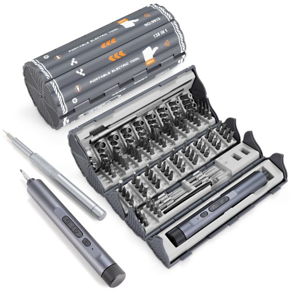 1pc 3.7V 138-in-1 Precision Electric Screwdriver Set, Multi-Function Magnetic Repair Tool Kit with Rechargeable Lithium Polymer Battery, Compatible with PC, Laptop, Phone, Drone, Watch, Glasses, DIY Assembly