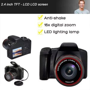 16MP Digital Camera, Portable Professional with 6.1cm Large Screen, ABS Material, USB Charging, Rechargeable Lithium Polymer Battery, Ideal for Travel, Daily Recording, and Artistic Photography
