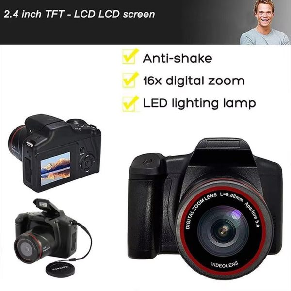 16MP Digital Camera, Portable Professional with 6.1cm Large Screen, ABS Material, USB Charging, Rechargeable Lithium Polymer Battery, Ideal for Travel, Daily Recording, and Artistic Photography