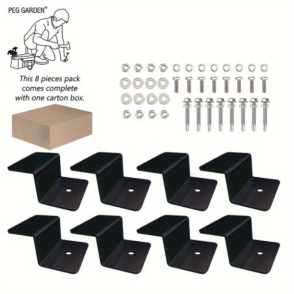 Black/Silver Solar Panel Z Bracket Mount - Lightweight Anodized Aluminum Mounting Brackets for RVs, Trailers, Vans, Campers, Boats, Walls, Roof - Set of 4/8pcs