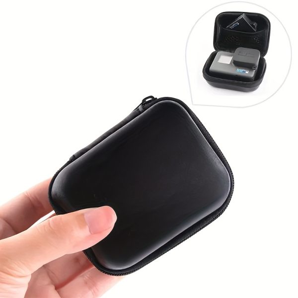 Giuhds Compact EVA Storage Case for GoPro Hero 12/11/10/9/8/7 - Portable Protective Organizer for Headphones, Data Cables & Memory Cards, Black