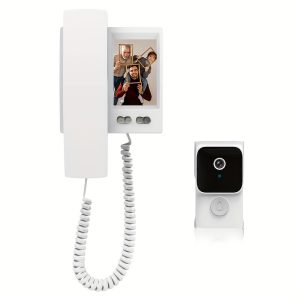 1pc 480P Video Doorbell with Intercom Doorbell Camera with 8.89 cm Screen Household Infrared Night Versiona Sense of Age Doorbell Landline Type Appearance Suitable for Film Shooting, Unique Taste No Need App