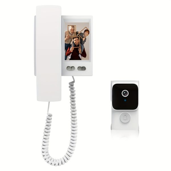 1pc 480P Video Doorbell with Intercom Doorbell Camera with 8.89 cm Screen Household Infrared Night Versiona Sense of Age Doorbell Landline Type Appearance Suitable for Film Shooting, Unique Taste No Need App