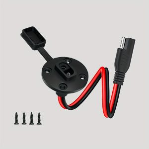 12AWG SAE Power Socket Side Wall Port Connector, SAE Quick Connect Embedded Connector Plug Cable for Solar Panels, Comes with 8 Screws, Designed for Solar Generator Battery Chargers (0.3 Meters)