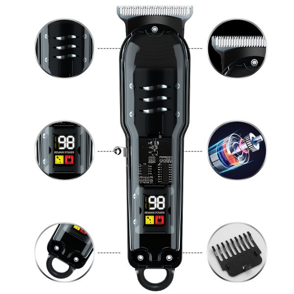 USB Rechargeable Electric Hair Clipper with LCD Display - Powerful, Long-Lasting Battery for Home, Travel & Salon Use