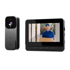 Smart Video Doorbell Wireless Doorbell Camera With Display Screen, Support 2.4G WiFi, Doorbell With Motion Detection, Cloud Storage, Built-in Battery, SD Card Not Included, WiFi Doorbell Camera