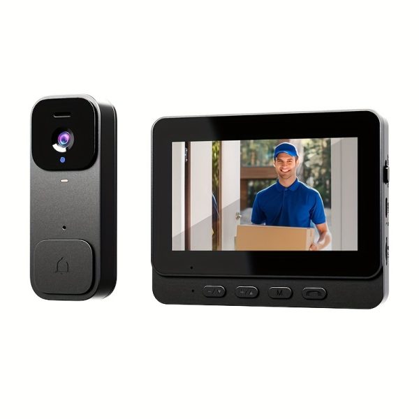 Smart Video Doorbell Wireless Doorbell Camera With Display Screen, Support 2.4G WiFi, Doorbell With Motion Detection, Cloud Storage, Built-in Battery, SD Card Not Included, WiFi Doorbell Camera