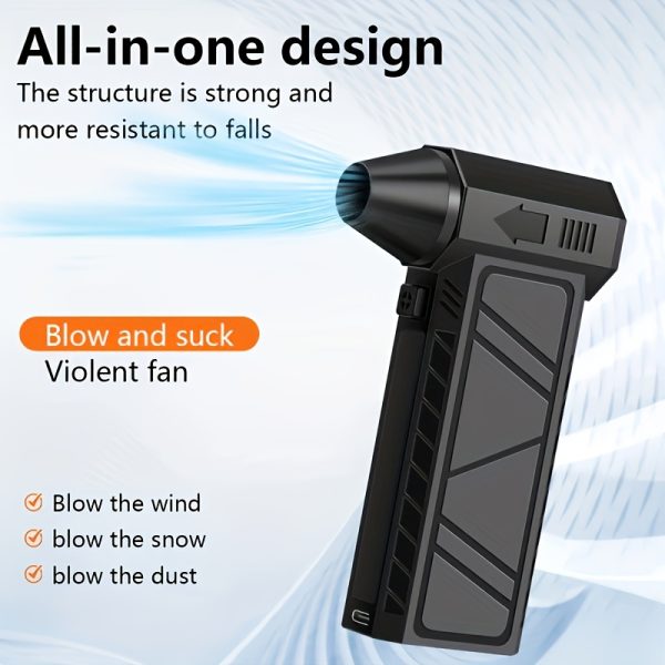 Ultra-Powerful 150,000 RPM Turbo Fan - Portable High-Speed Dust Blower & Dryer for Car and Outdoor Camping, Rechargeable Lithium Battery, USB/Power Mode, Lightweight ABS Design, Perfect Gift for Husband or Friend, Car Interior Cleaner | Robust Design | Abs Resin Body, Rechargeable Car Fan