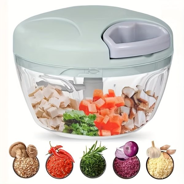 1pc 16.91oz Vegetable Cutter, Food Chopper, Manual Food Chopper, Hand Chopper with Rope, Food Shredder for Vegetables, Meat, Onion, Salad