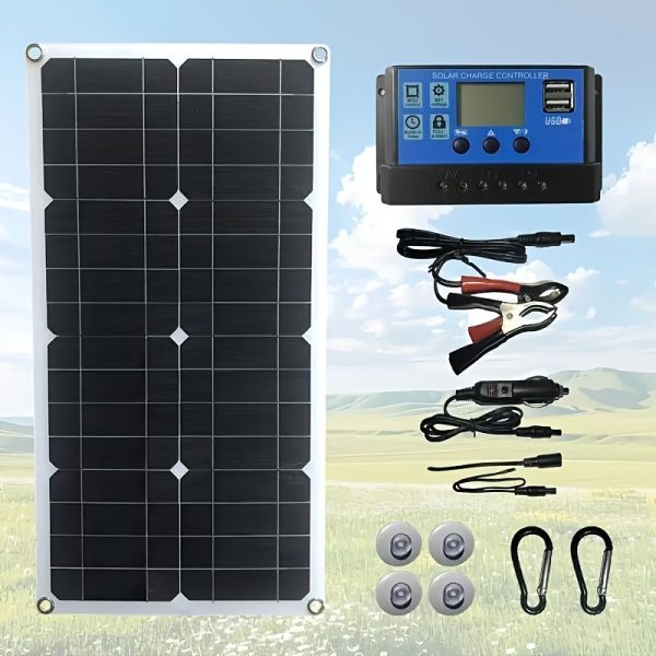 Sunant 50W Portable Solar Panel Charger - High-Efficiency, USB & DC Compatible with 60A Controller for Camping, Hunting, Hiking & Travel