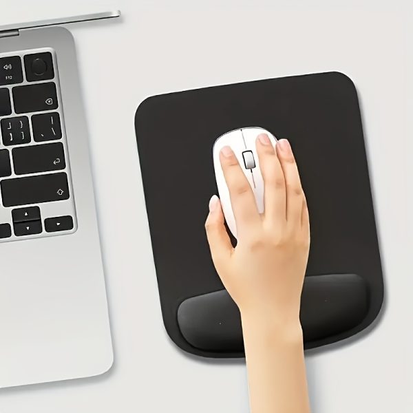 Ergonomic Mouse Pad with Wrist Support, EVA Material, Comfortable Non-Slip Base, Soft Cushioning Design, Ideal for Work & Gaming, Available in Black & Gray, Gaming Mouse Pad