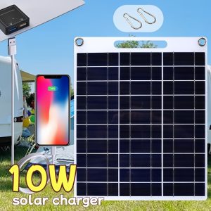 1pc RCL-7W/10W Portable Solar Panel Charger, Magnetic Material, Detachable Photovoltaic Module, Outdoor Emergency Charging for Camping, Hiking, Travel, Cell Phone Power Supply Without Battery