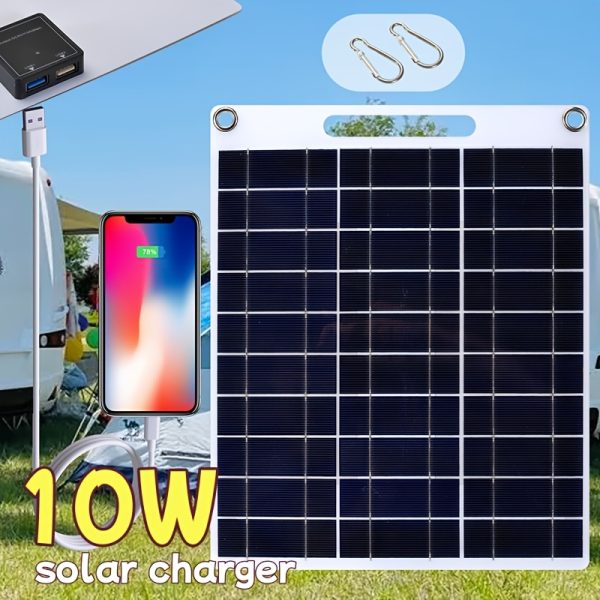 1pc RCL-7W/10W Portable Solar Panel Charger, Magnetic Material, Detachable Photovoltaic Module, Outdoor Emergency Charging for Camping, Hiking, Travel, Cell Phone Power Supply Without Battery