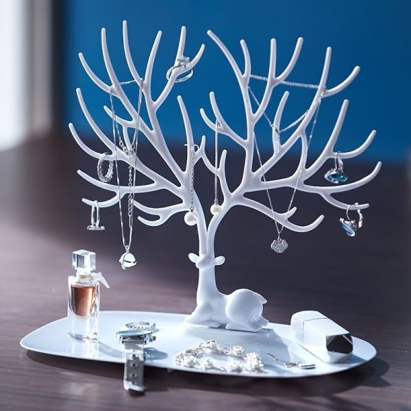 1pc Quick-Assembly Jewelry Rack, Deer-Shaped Jewelry Holder, Creative Deer Display Stand, Keychain Display And Storage Holder, Jewelry Display Rack, Fast Organization Jewelry Stand, Jewelry Towers