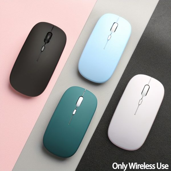 Ergonomic Wireless Mouse, Portable Ultra-Thin Computer Mouse, Comfortable Fit, Streamlined Curved Design, Ambidextrous, Stable & Smooth Performance, Low Latency, with Plastic Material, for Gaming, Office & Entertainment, Compatible with Laptops/Tablets, No Battery Included