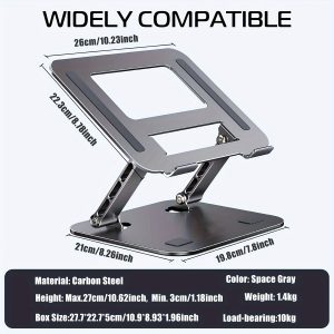 Laptop Stand for Desk, Ergonomic Adjustable Foldable Computer Stand, Heavy Duty Carbon Steel Laptop Riser, Notebook Holder Stand Compatible with 25.4cm-39.62cm MacBook Air/Pro/Dell XPS/Lenovo/HP
