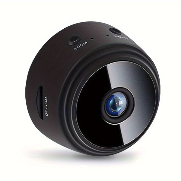1pc Mini Wireless Security Camera, 480p Video, Wi-Fi Enabled, Magnetic Rear Cover, Battery/USB Powered, Rechargeable Lithium Polymer, for Home, Office, Car Surveillance - Black and White