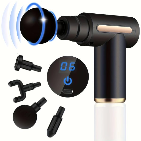 High Frequency Massage Gun Mini LCD 6 Speeds Fascia Gun Muscle Massager Relaxation Body Relax Fitness