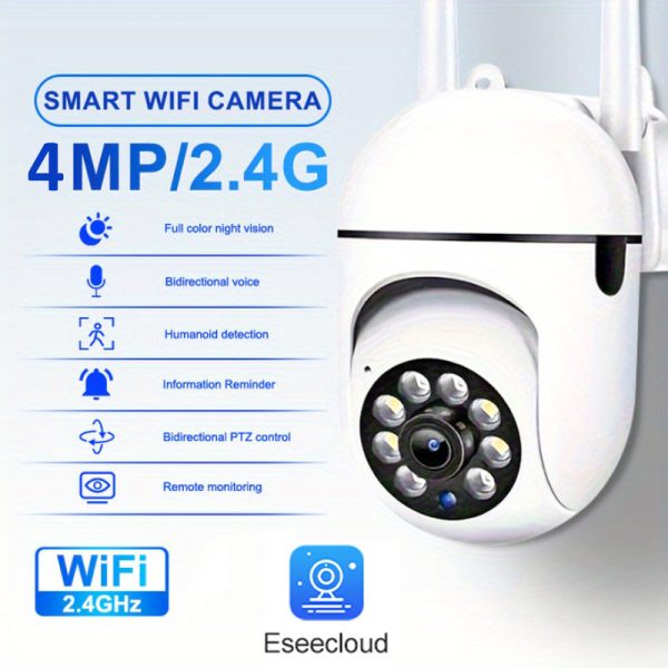 QKH 1440P HD Wireless Security Camera - Wall-Mounted, Night Vision, Two-Way Audio, Motion & App Alerts, USB Powered with 355° Horizontal & 90° Vertical Gimbal, Full Color Display, Indoor Home Surveillance with AI Detection, Wireless Outdoor Security Camera